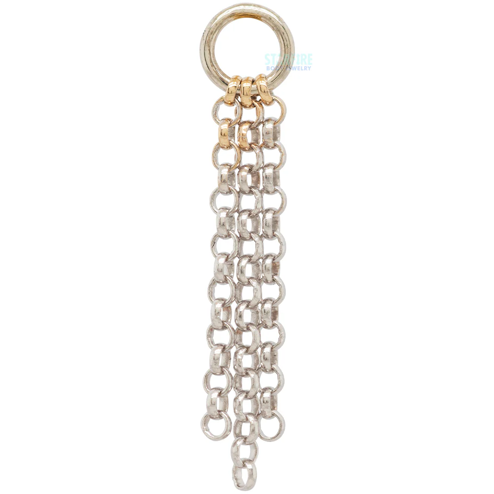 "Rolo Triple Tassel" Chain Charm in Gold - Image 4