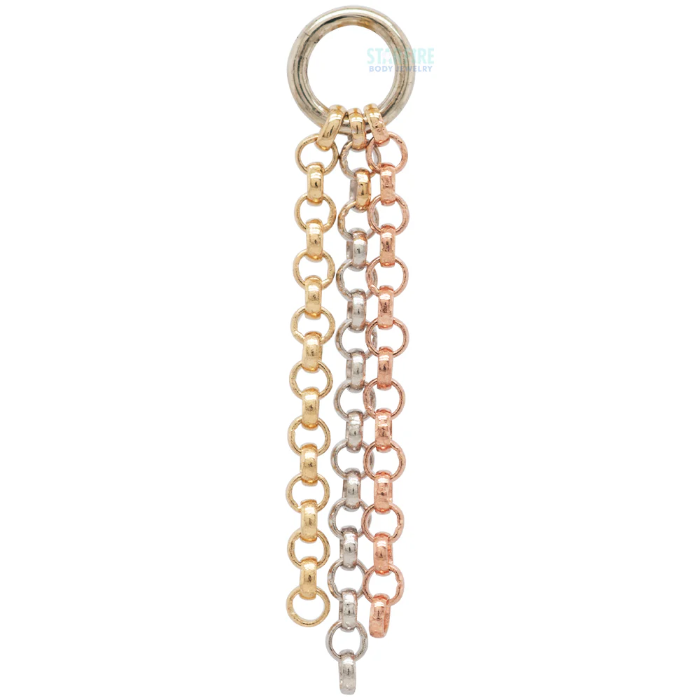 "Rolo Triple Tassel" Chain Charm in Gold - Image 5