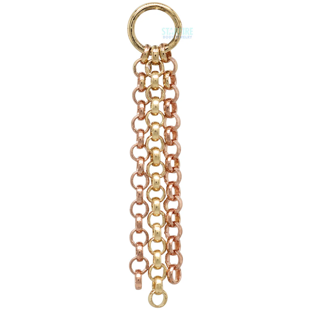 "Rolo Triple Tassel" Chain Charm in Gold - Image 6