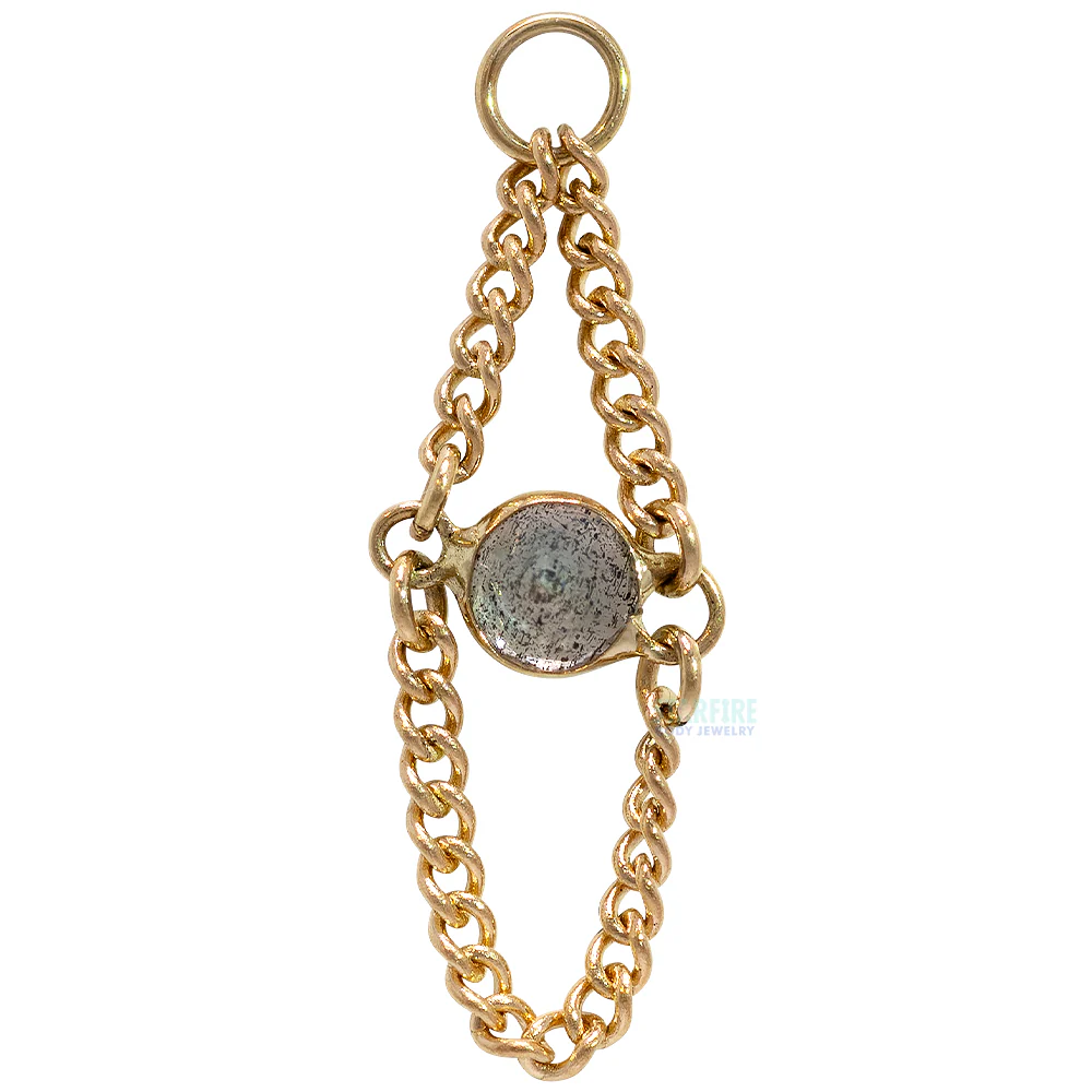 "Smith" Chain Charm in Gold with Gemstone