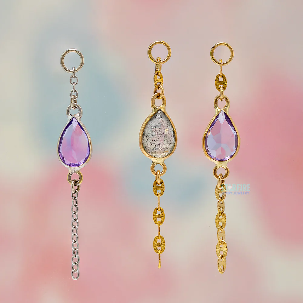 "Star Bright" Chain Charm in Gold with Gemstones - Image 2