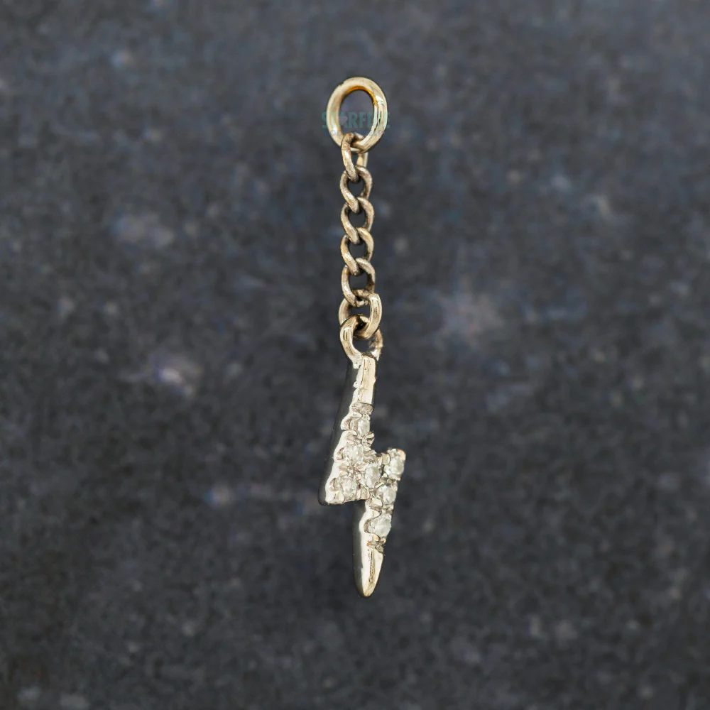 "Strike" Chain Charm in Gold with Diamonds - Image 2