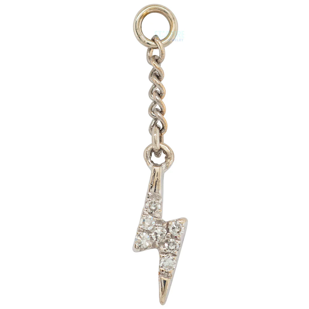 "Strike" Chain Charm in Gold with Diamonds - Image 3