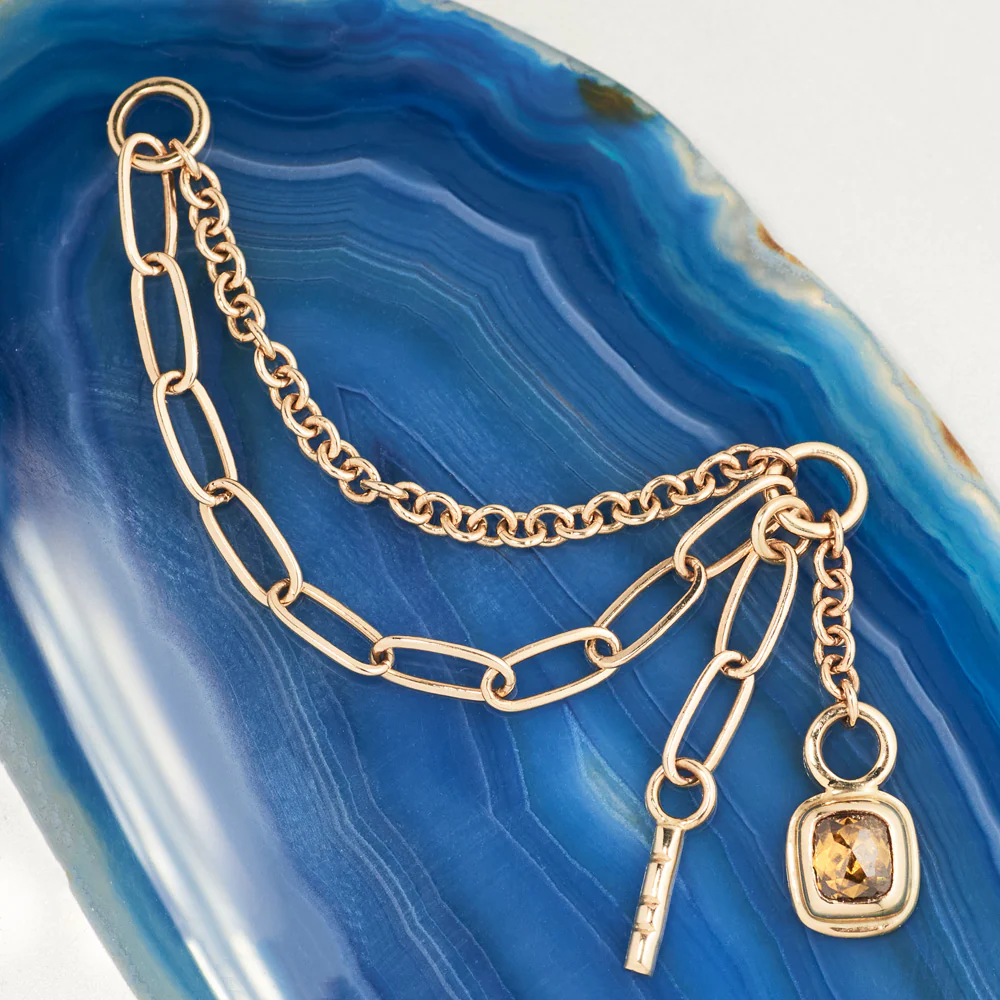 "Sandman" Chain Attachment in Gold with Yellow Diamond - Image 2