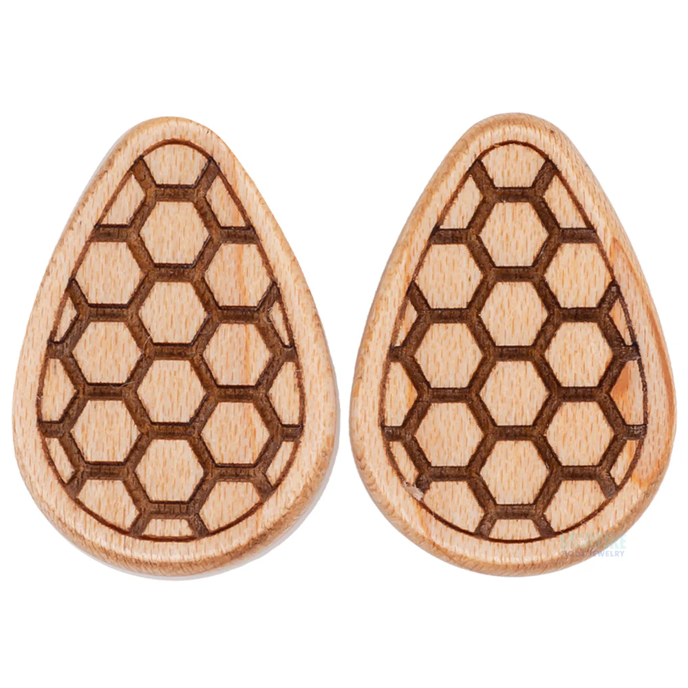 Honeybee Wood Teardrop Plugs - Image 5
