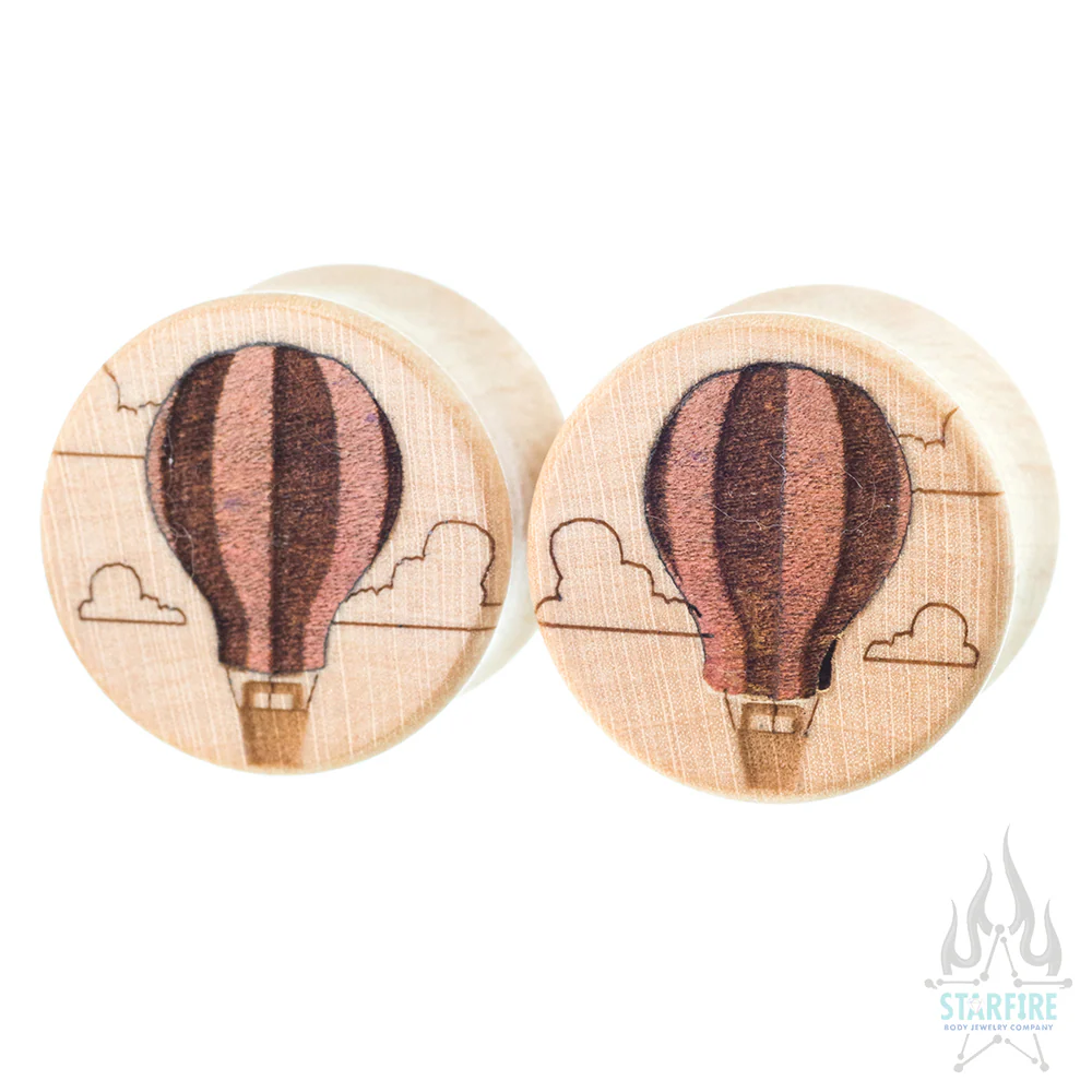 Hot Air Balloon Wood Inlay Plugs - Image 5