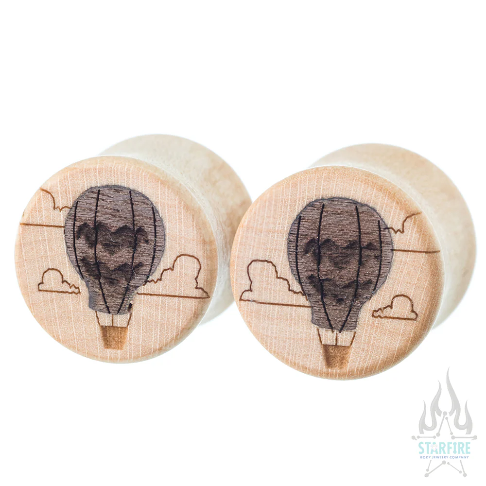 Hot Air Balloon Wood Inlay Plugs - Image 6