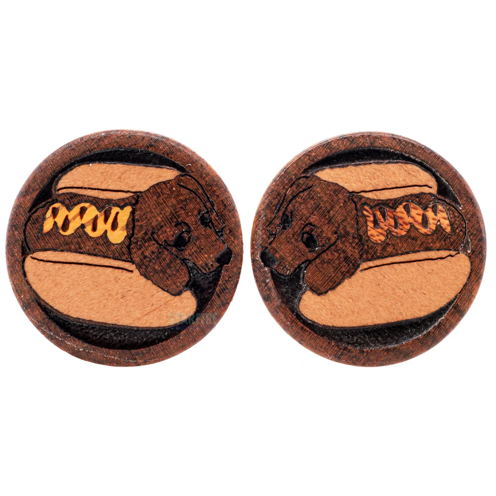 Hot Dog / Wiener Dog Wood Inlay Plugs - Image 4