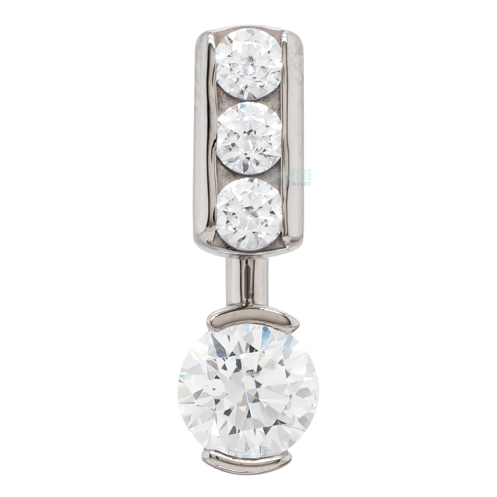Fixed Top 3 Channel-Set Faceted Gems with 2 Prong-Set Faceted Gem Curved Barbells - Image 3