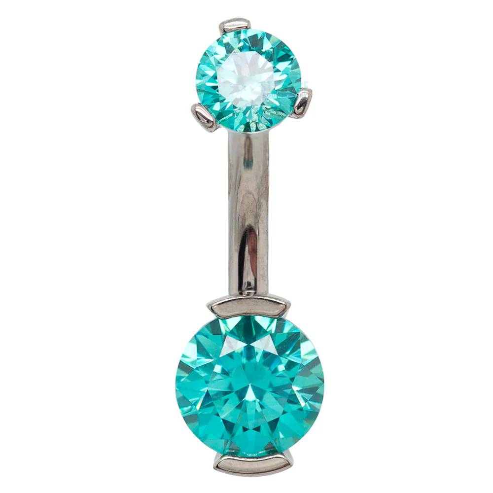 2 Prong-Set Faceted Gem Navel Curve - Image 10