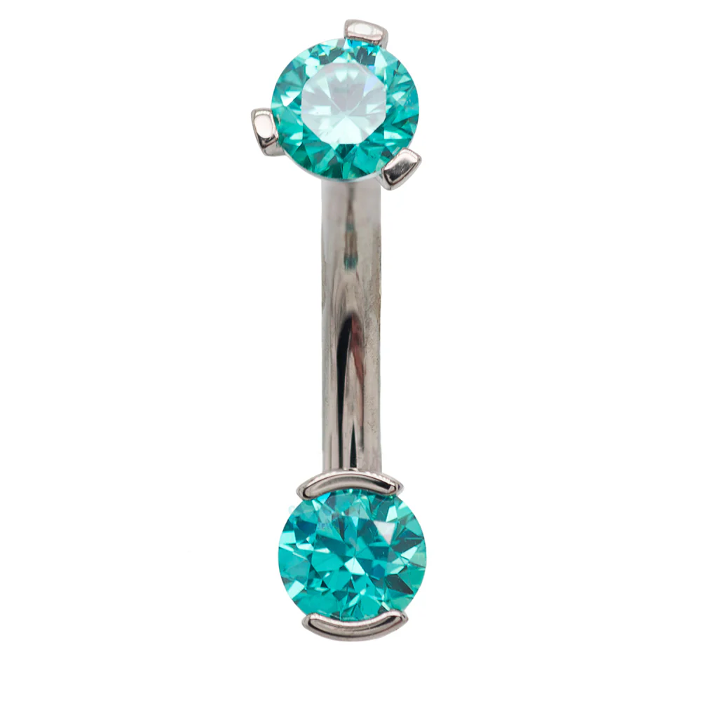 2 Prong-Set Faceted Gem Navel Curve - Image 11