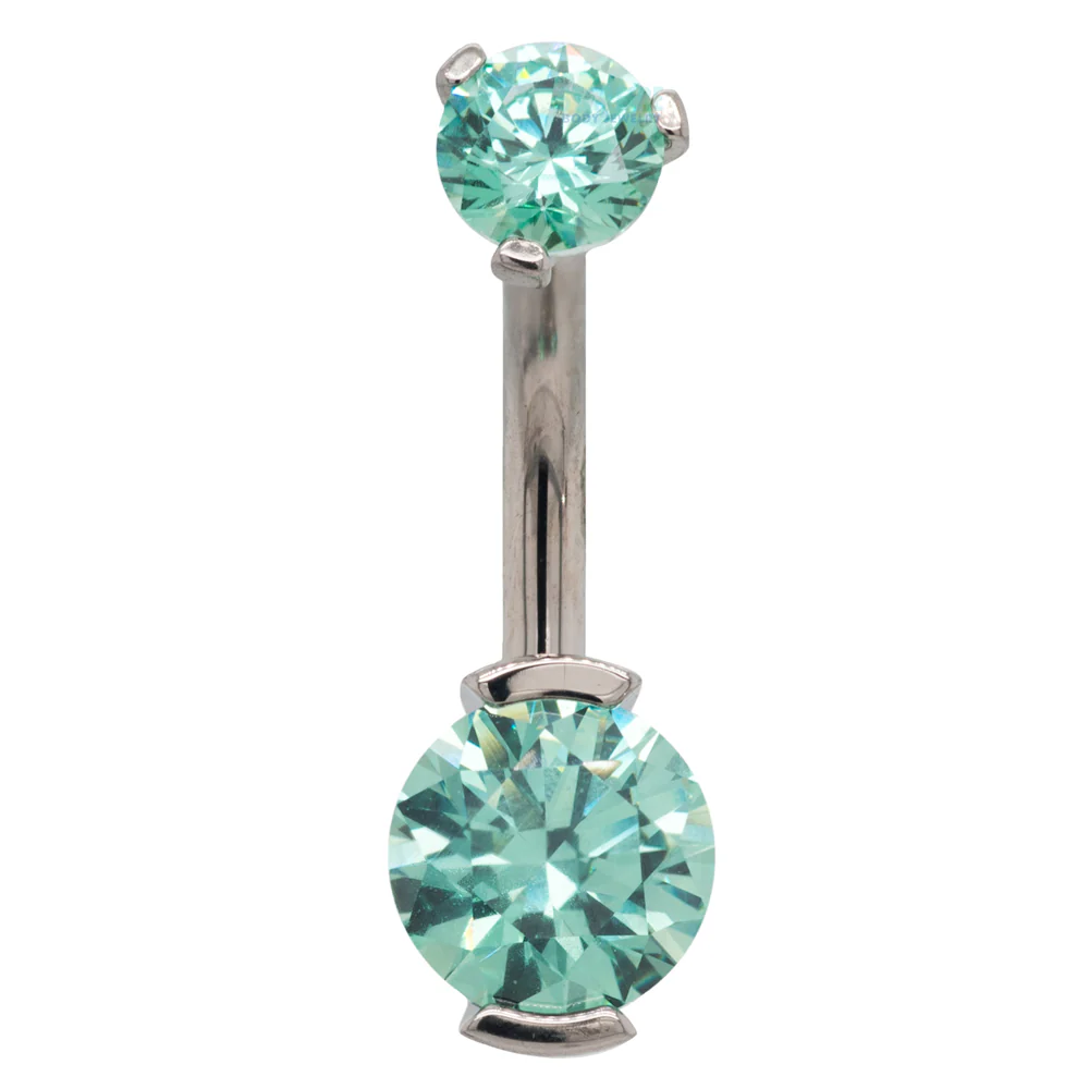 2 Prong-Set Faceted Gem Navel Curve - Image 12