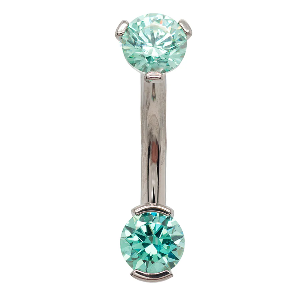 2 Prong-Set Faceted Gem Navel Curve - Image 13