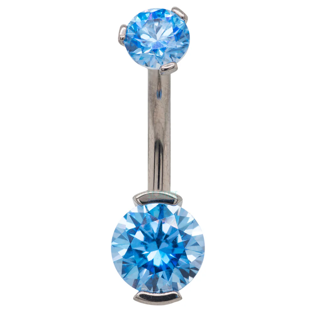 2 Prong-Set Faceted Gem Navel Curve - Image 14