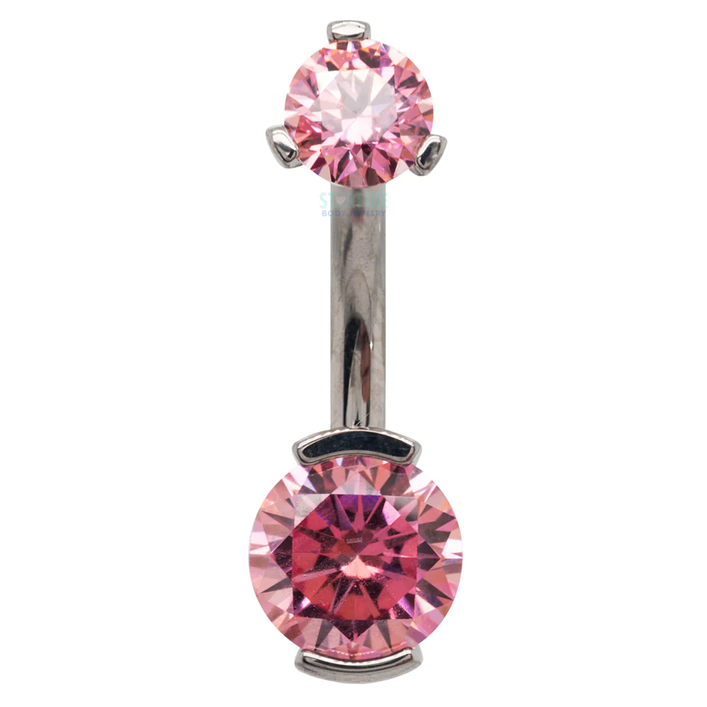 2 Prong-Set Faceted Gem Navel Curve - Image 15