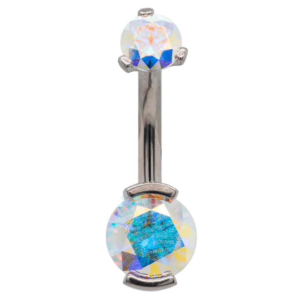 2 Prong-Set Faceted Gem Navel Curve - Image 17