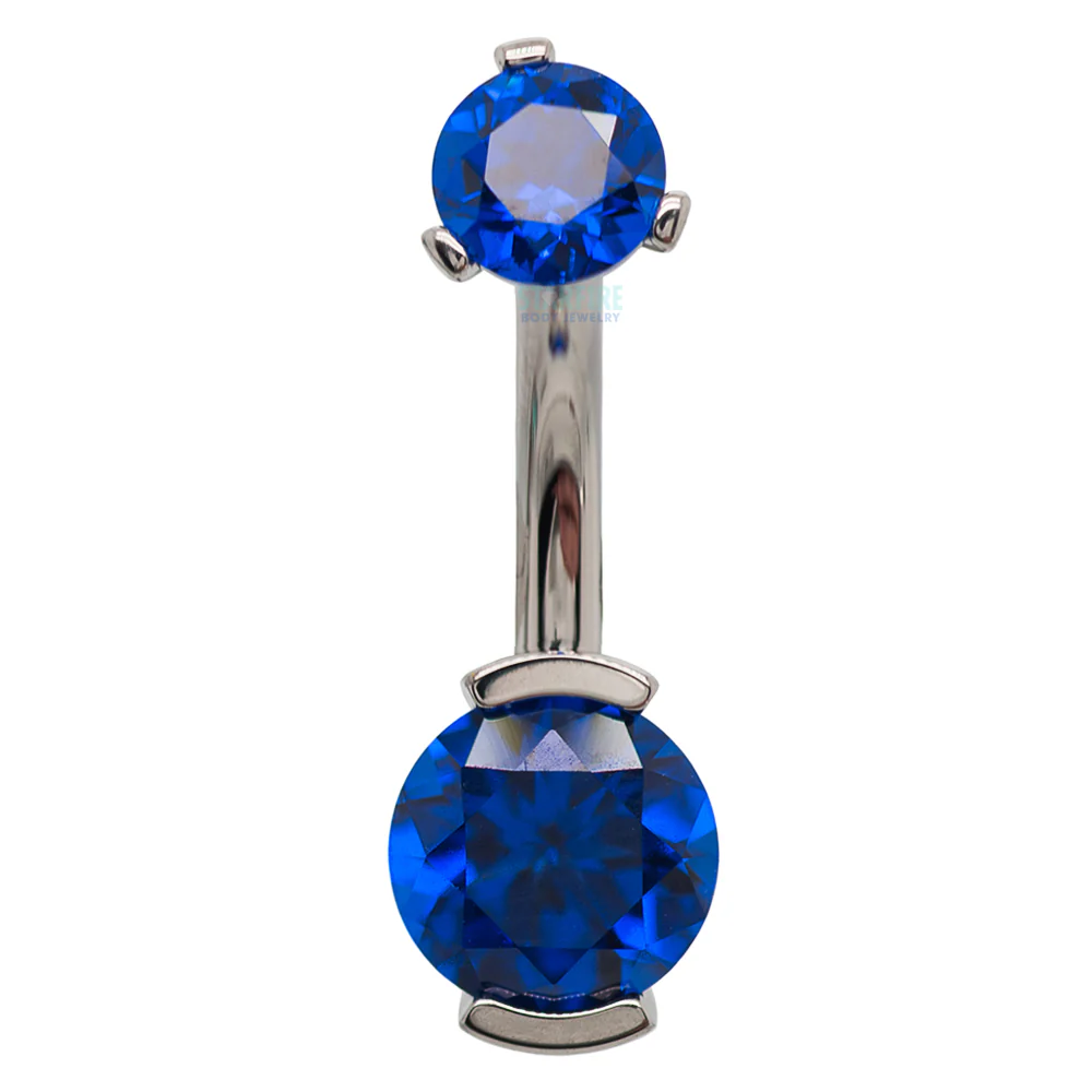 2 Prong-Set Faceted Gem Navel Curve - Image 19