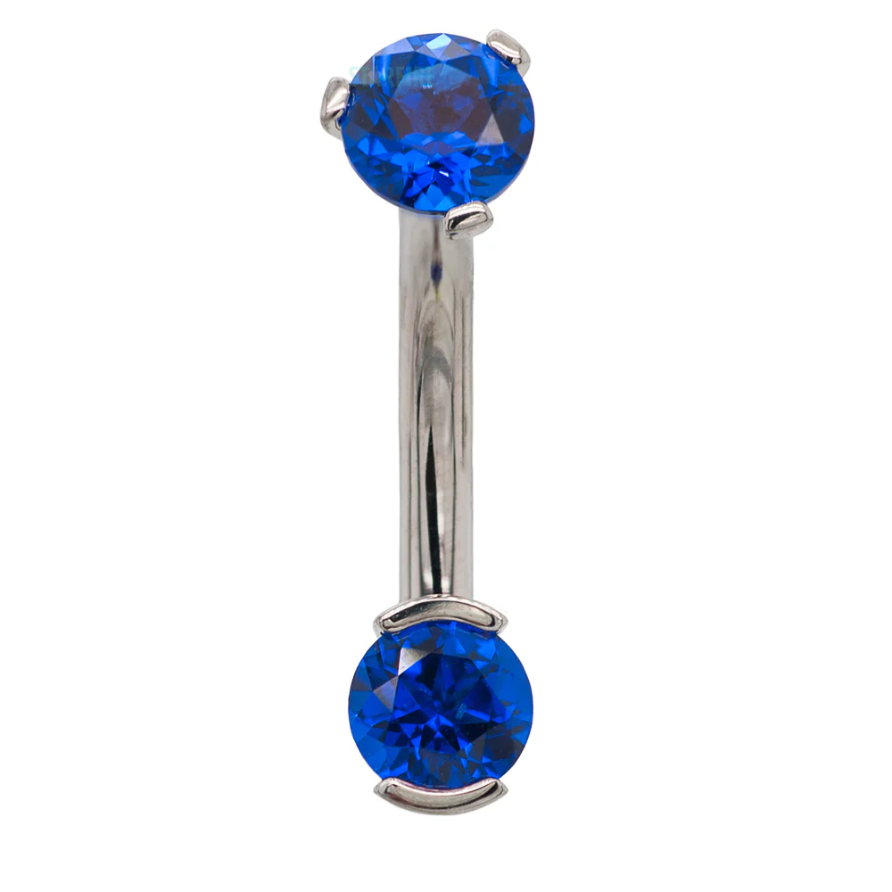 2 Prong-Set Faceted Gem Navel Curve - Image 20
