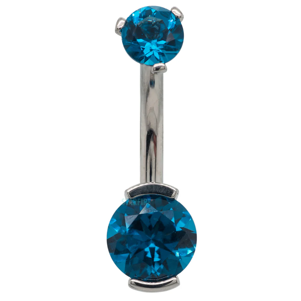 2 Prong-Set Faceted Gem Navel Curve - Image 21