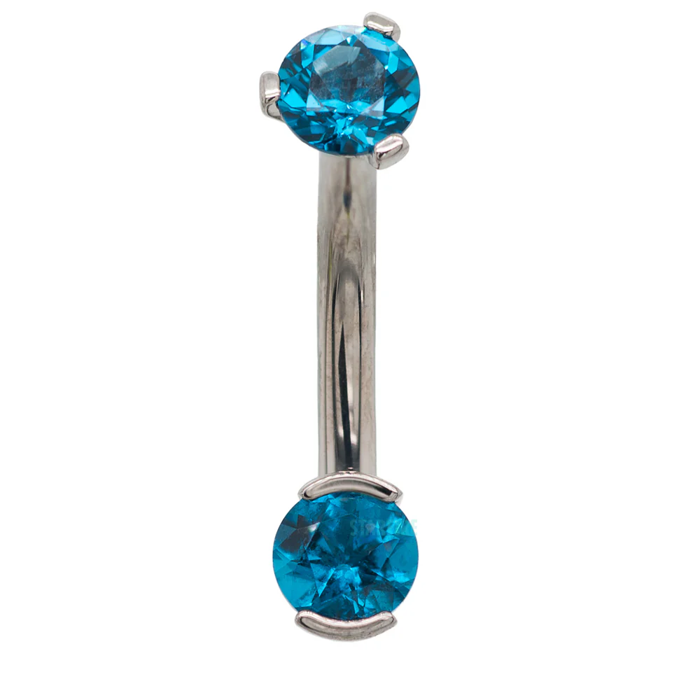 2 Prong-Set Faceted Gem Navel Curve - Image 22