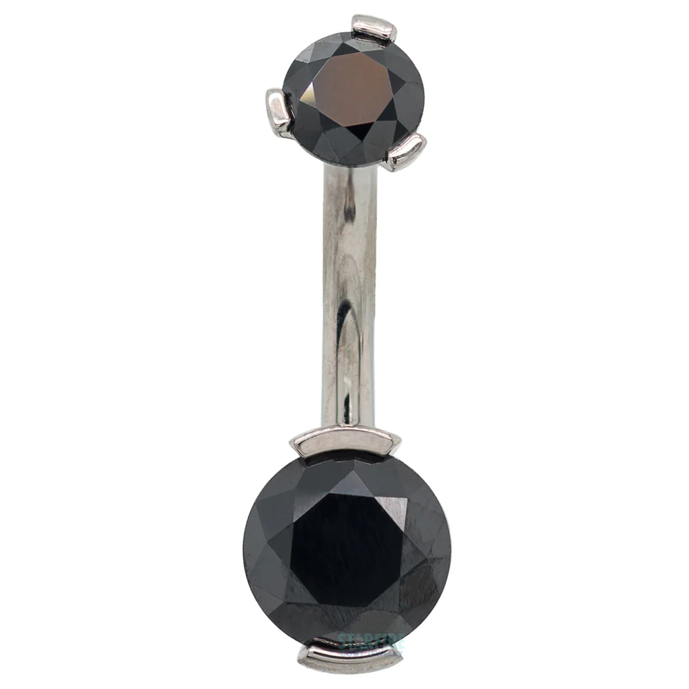 2 Prong-Set Faceted Gem Navel Curve - Image 23
