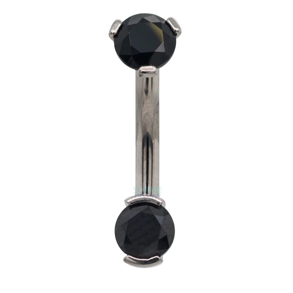 2 Prong-Set Faceted Gem Navel Curve - Image 24