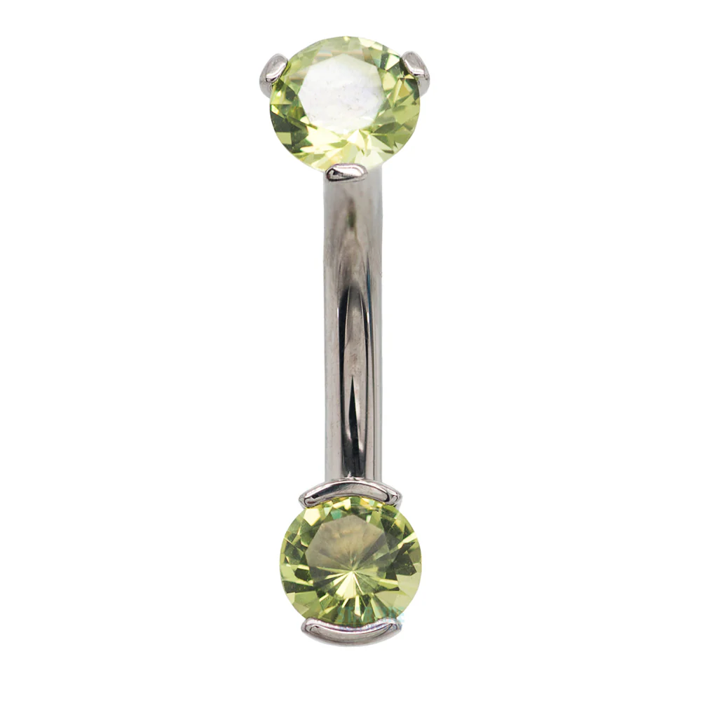 2 Prong-Set Faceted Gem Navel Curve - Image 25