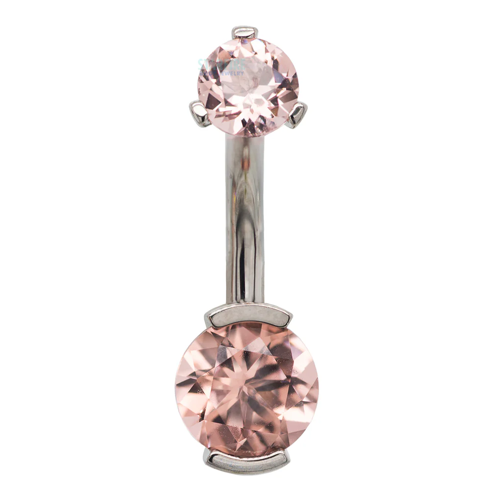 2 Prong-Set Faceted Gem Navel Curve - Image 26