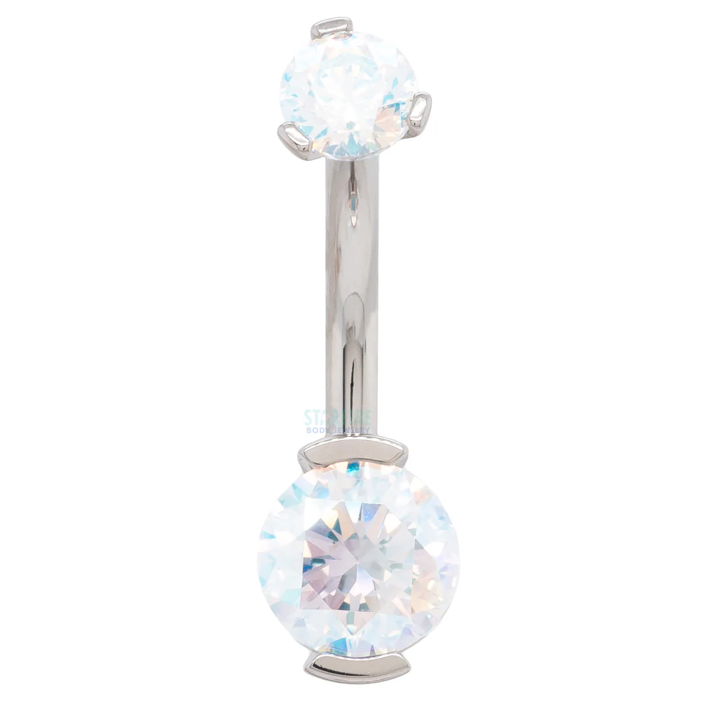 2 Prong-Set Faceted Gem Navel Curve - Image 27