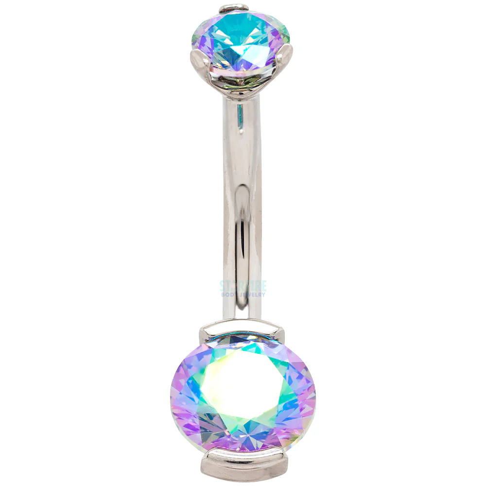 2 Prong-Set Faceted Gem Navel Curve - Image 28