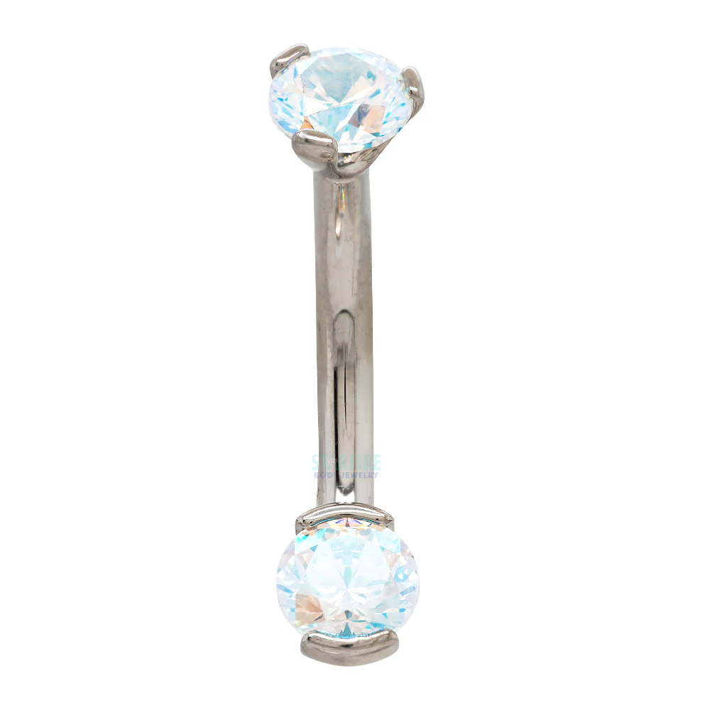 2 Prong-Set Faceted Gem Navel Curve - Image 29