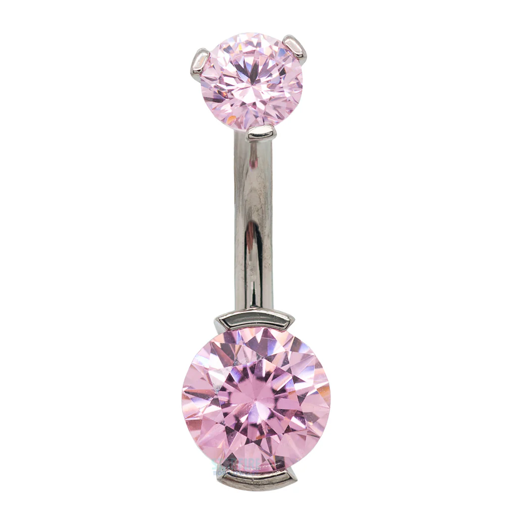 2 Prong-Set Faceted Gem Navel Curve - Image 9