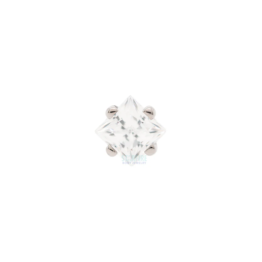 2mm Prong-Set Square Princess Star-Cut Faceted Gem on Flatback - Image 3