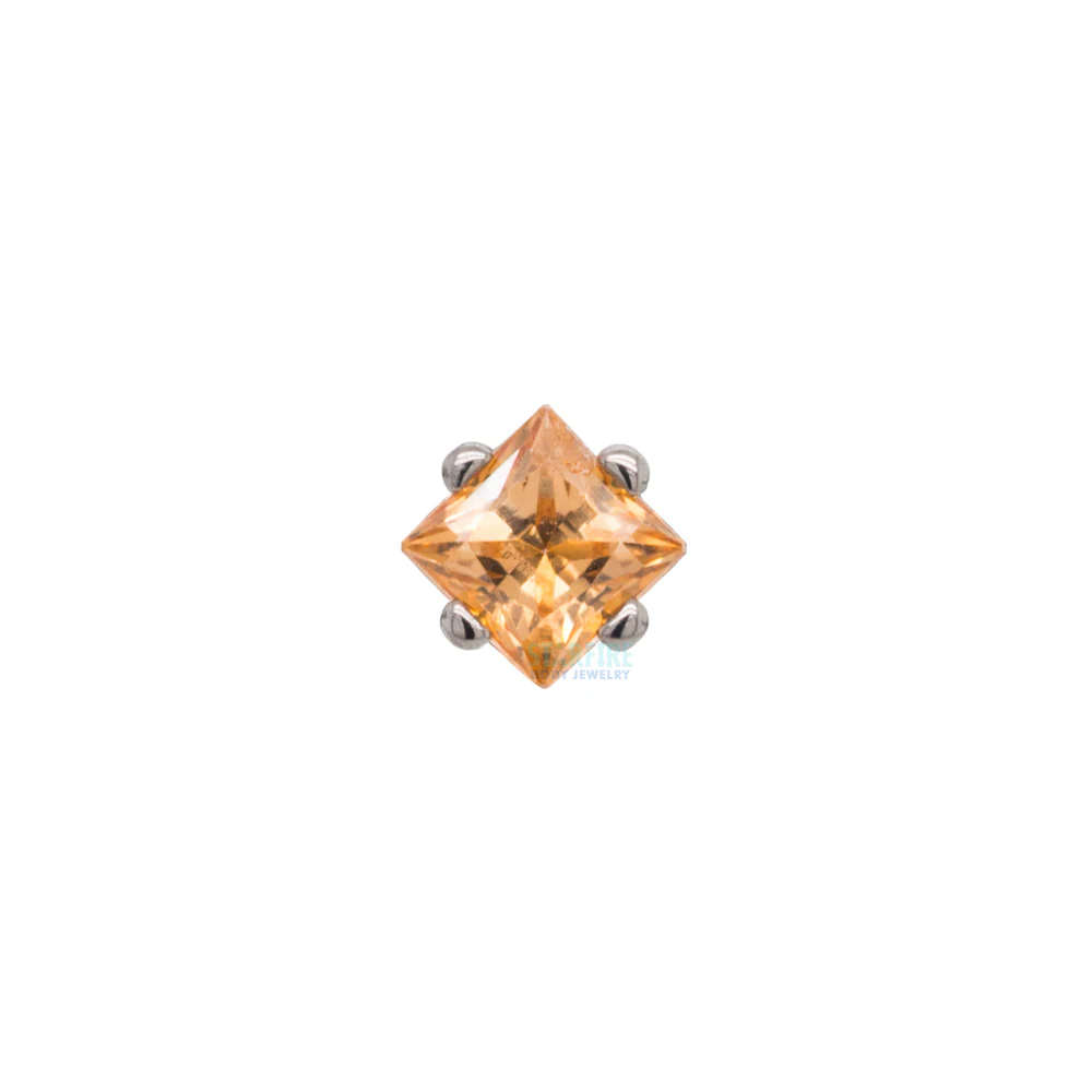 2mm Prong-Set Square Princess Star-Cut Faceted Gem on Flatback - Image 5