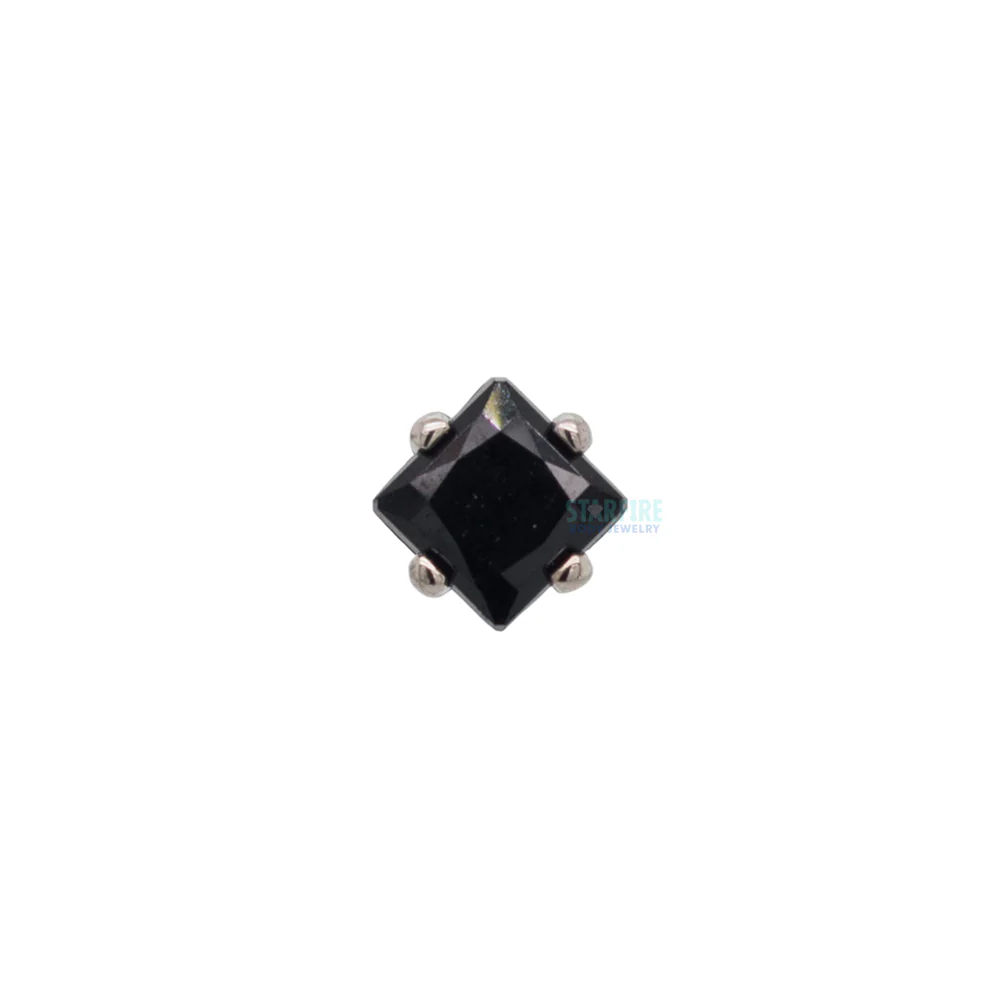 2mm Prong-Set Square Princess Star-Cut Faceted Gem on Flatback - Image 6