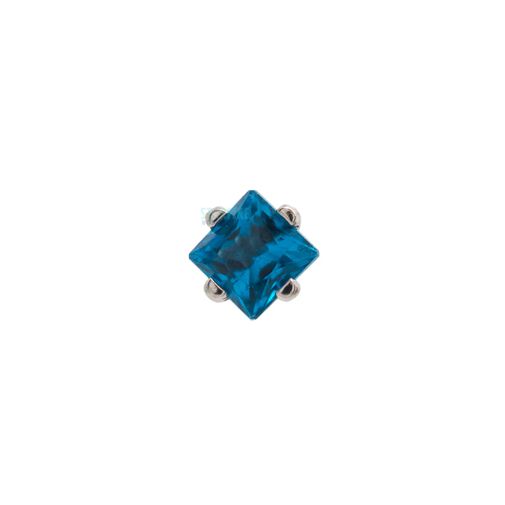2mm Prong-Set Square Princess Star-Cut Faceted Gem on Flatback - Image 9