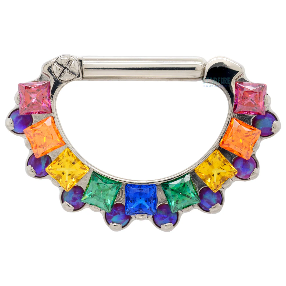 "Aphrodite" Clicker #35 with Faceted Gems & Opals - 5/16" post (longer) - custom color combos - Image 5