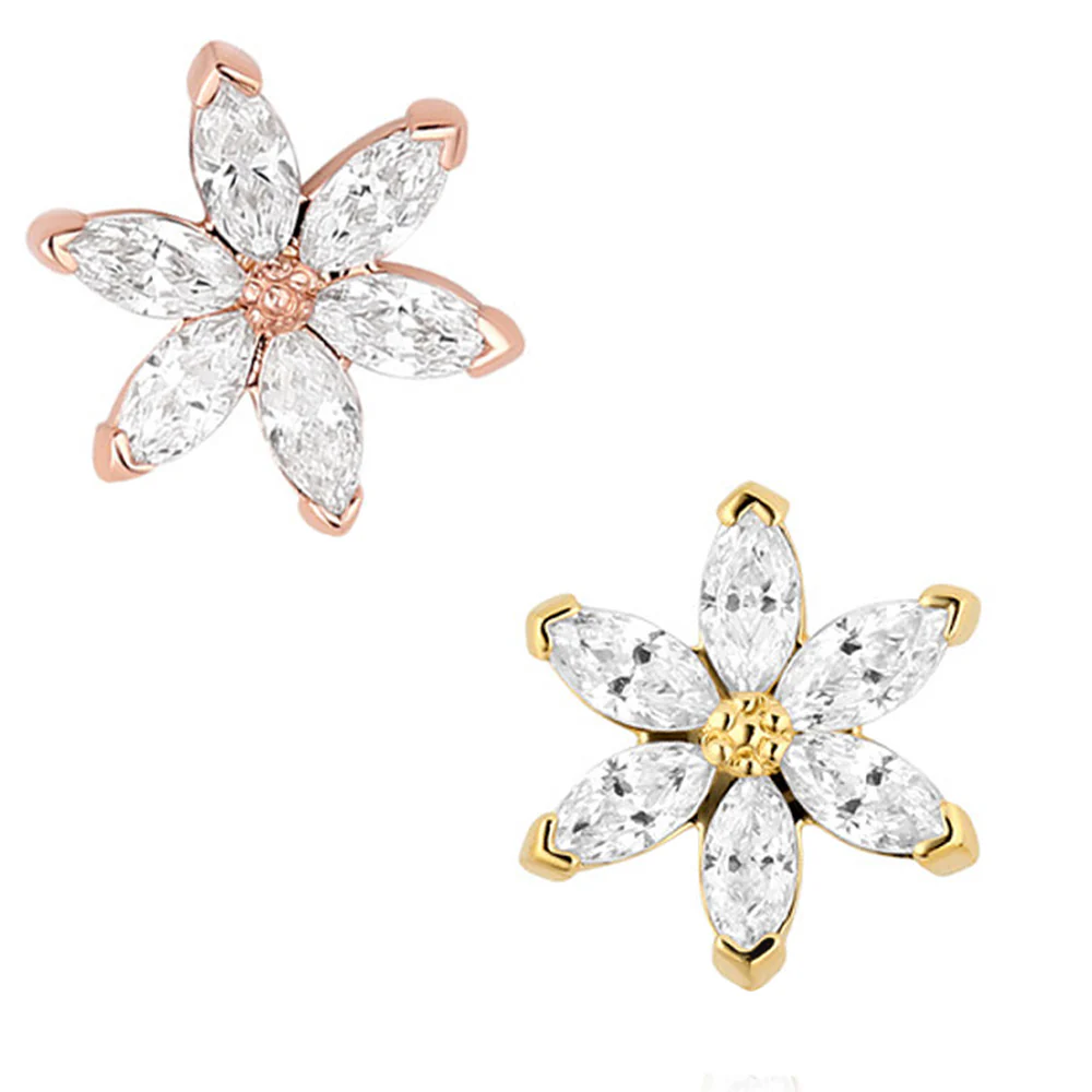 "Asphodel" with DIAMONDS Threaded End in Gold