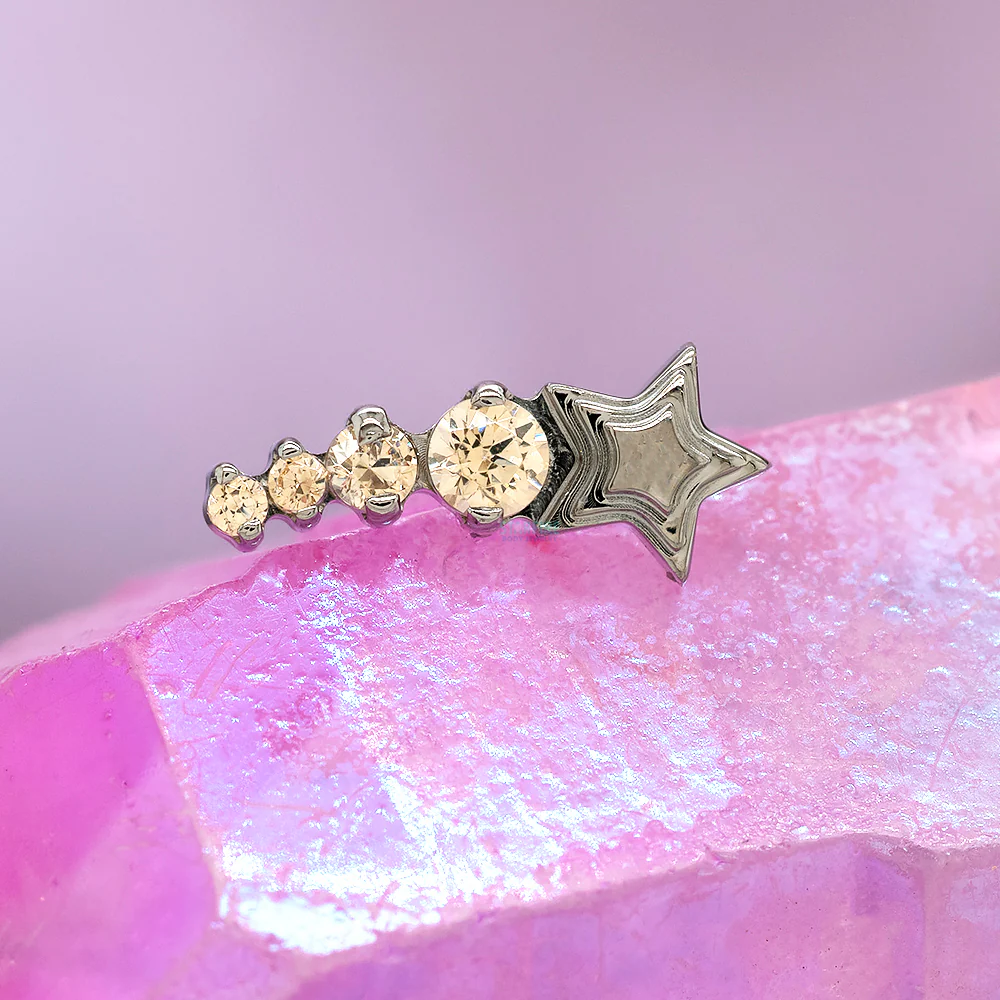 "Cosmic Dust" Threaded End with Faceted Gems - Image 2