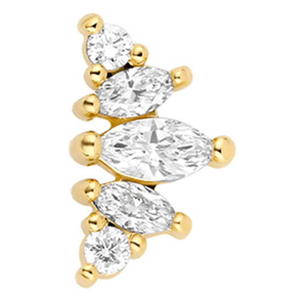 "Diadem" with Diamonds Threaded End in Gold
