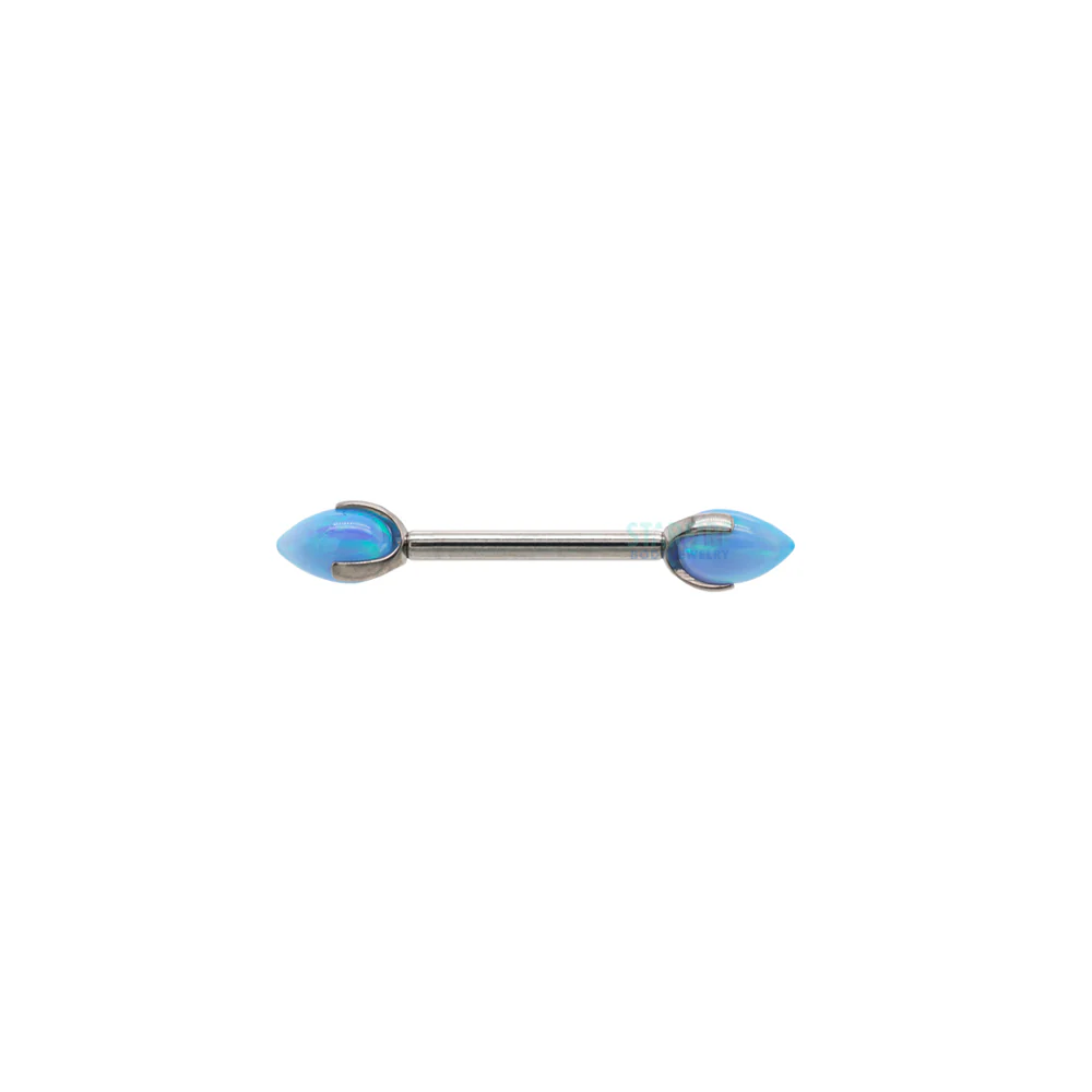 "Dragon Egg" with Opal in Prong's Nipple Barbells - Image 11