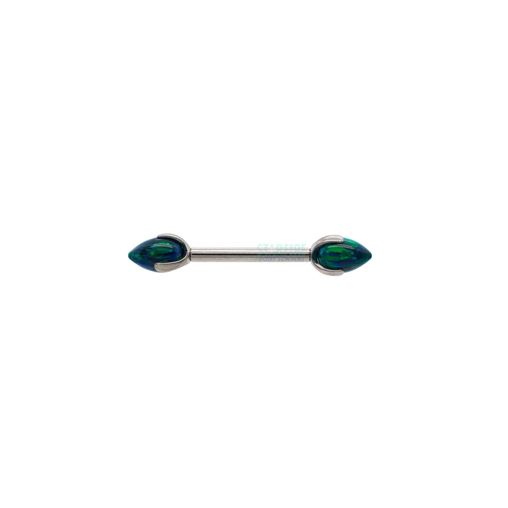 "Dragon Egg" with Opal in Prong's Nipple Barbells - Image 12