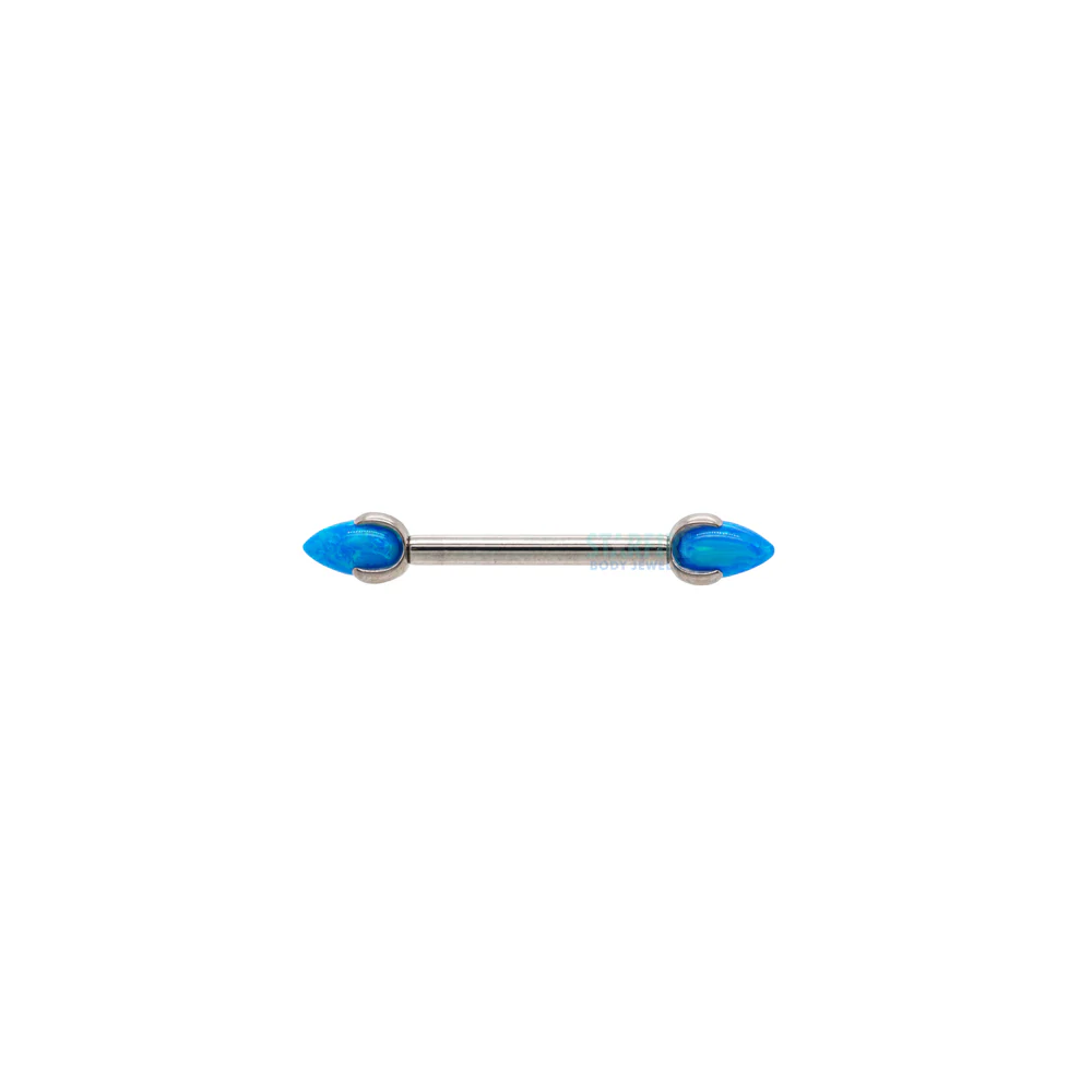 "Dragon Egg" with Opal in Prong's Nipple Barbells - Image 13