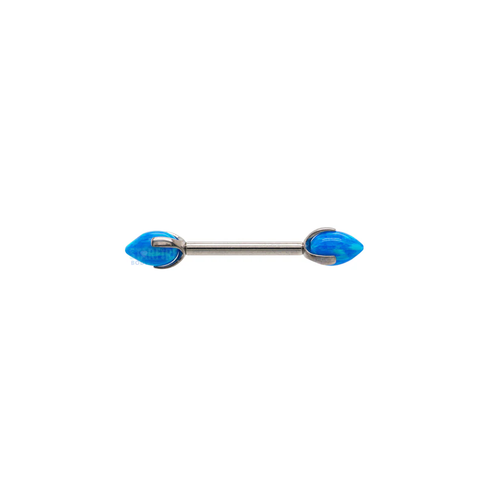 "Dragon Egg" with Opal in Prong's Nipple Barbells - Image 14