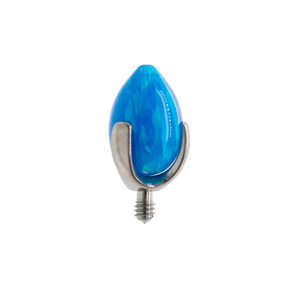 "Dragon Egg" Threaded End with Opal in Prong's - Image 10