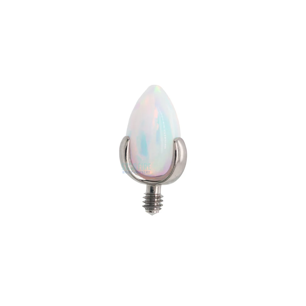 "Dragon Egg" Threaded End with Opal in Prong's - Image 3