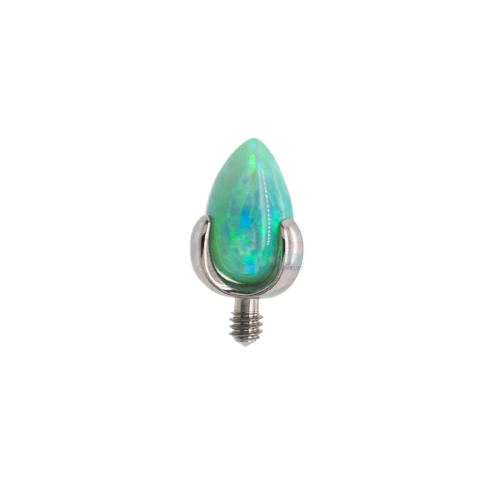 "Dragon Egg" Threaded End with Opal in Prong's - Image 4