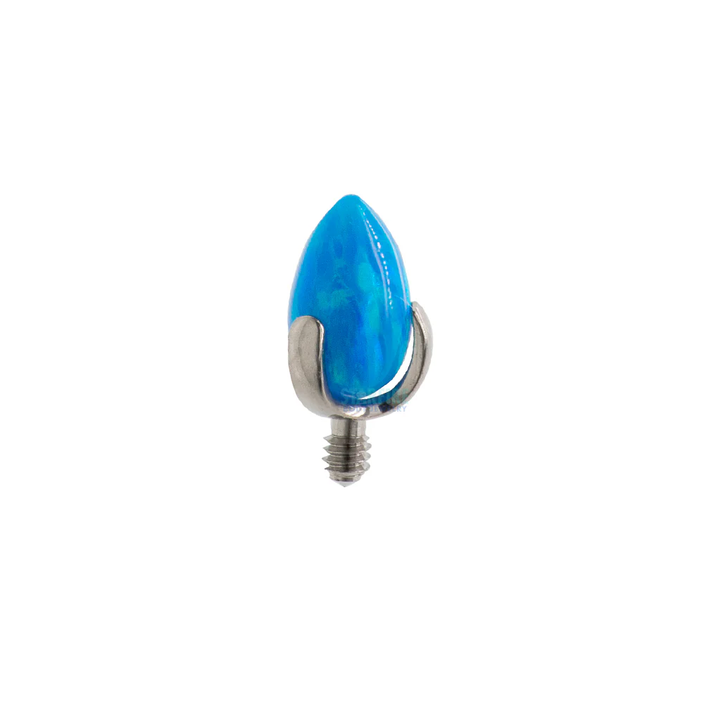 "Dragon Egg" Threaded End with Opal in Prong's - Image 6