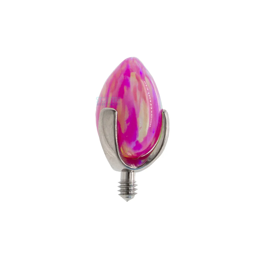 "Dragon Egg" Threaded End with Opal in Prong's - Image 8