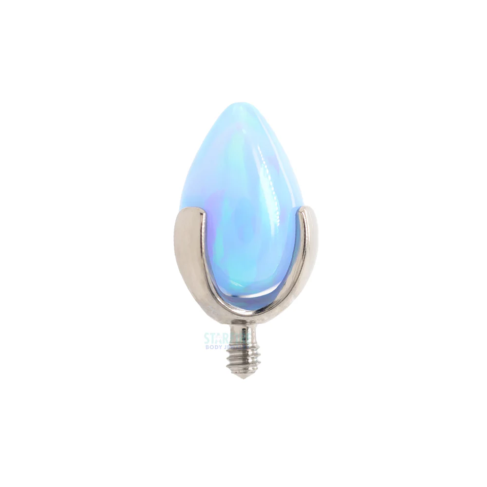"Dragon Egg" Threaded End with Opal in Prong's - Image 9